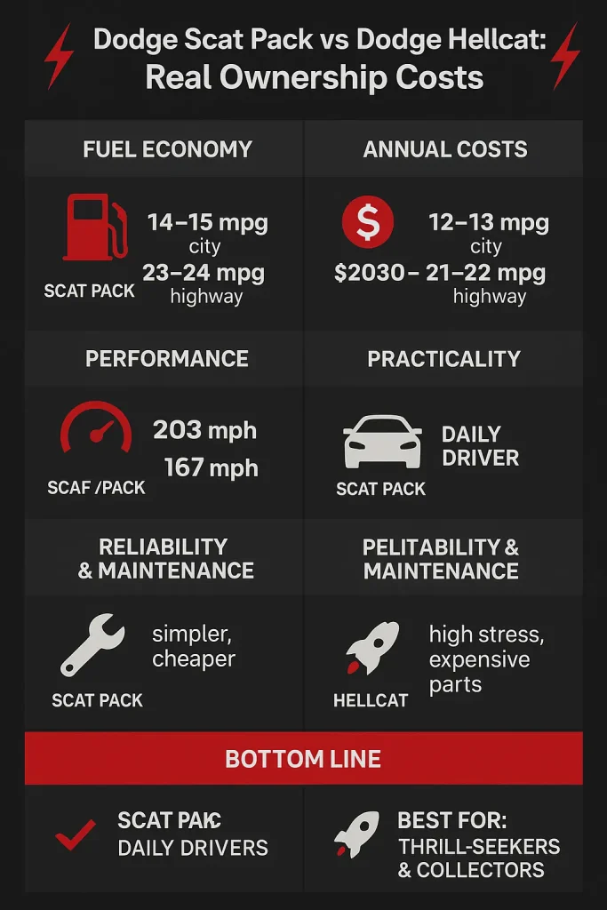 scat pack vs hellcat ownership cost infographic