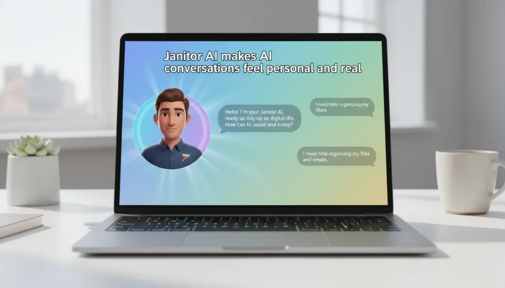 Janitor AI chatbot interface showing realistic AI conversation